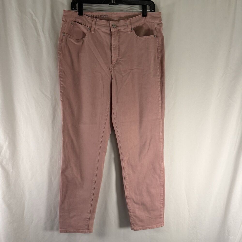 Talbots Flawless Slim Ankle Curvy Jeans Women's 12 Pink Denim Cotton Blend